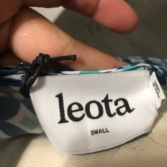 Leota Blue Geometric Print Dress Size Small - Picture 7 of 7